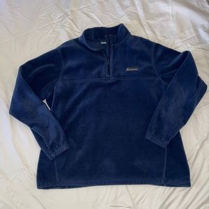 Columbia Mens fleece Navy blue 3/4 zip sweatshirt. Size XXL